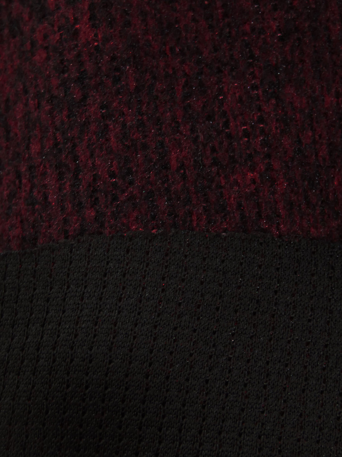Dark Maroon/Black 100% Polyester Heathered Rib Sweater Knit 57W