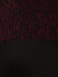 Dark Maroon/Black 100% Polyester Heathered Rib Sweater Knit 57W