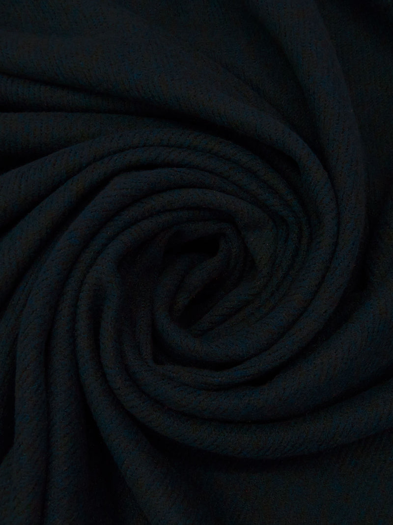 Dark Blue/Black 100% Polyester Heathered Rib Sweater Knit 57W