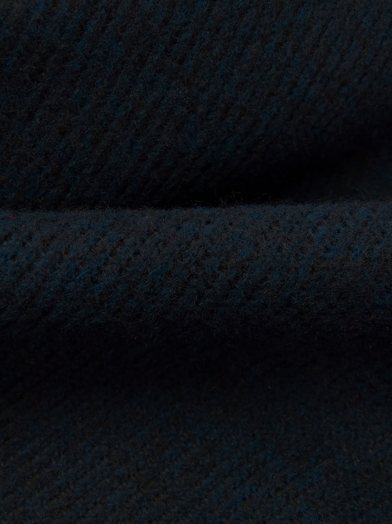 Dark Blue/Black 100% Polyester Heathered Rib Sweater Knit 57W