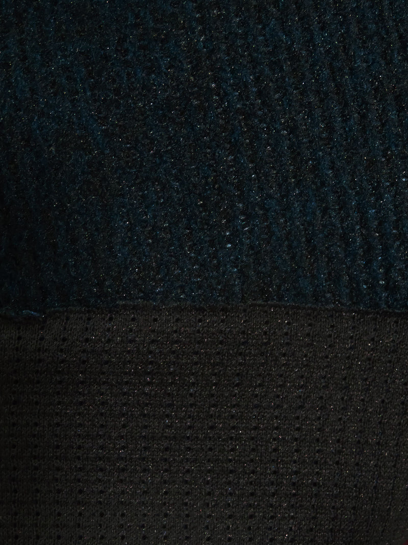 Dark Blue/Black 100% Polyester Heathered Rib Sweater Knit 57W