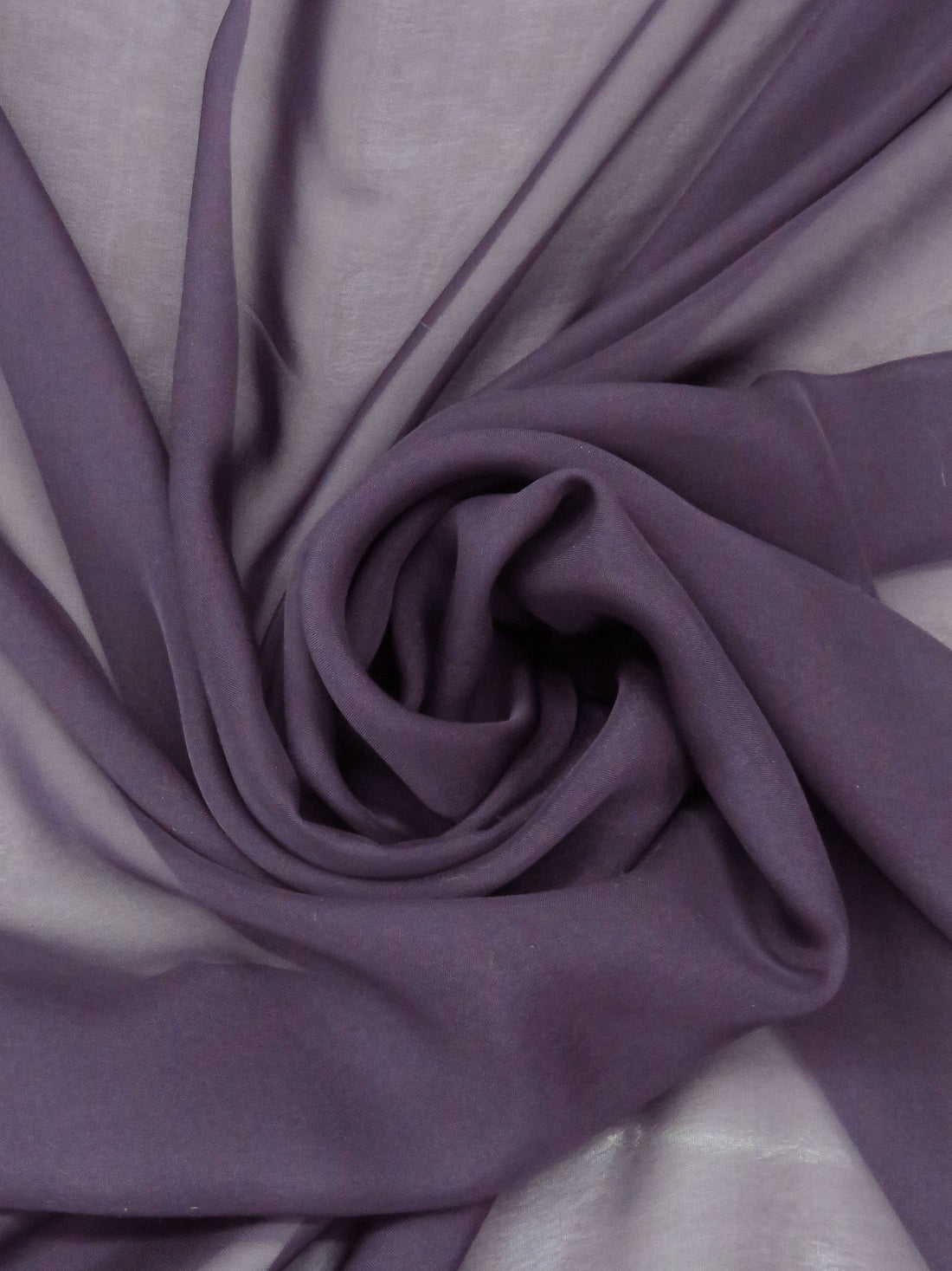 Soft Eggplant 100% Silk Chiffon - NY Designer - 52W