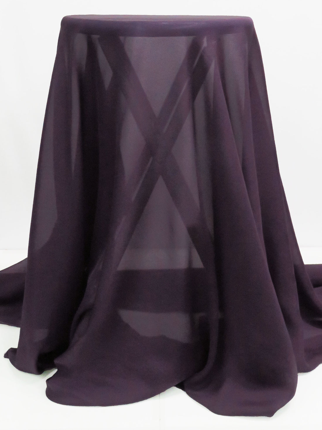Soft Eggplant 100% Silk Chiffon - NY Designer - 52W