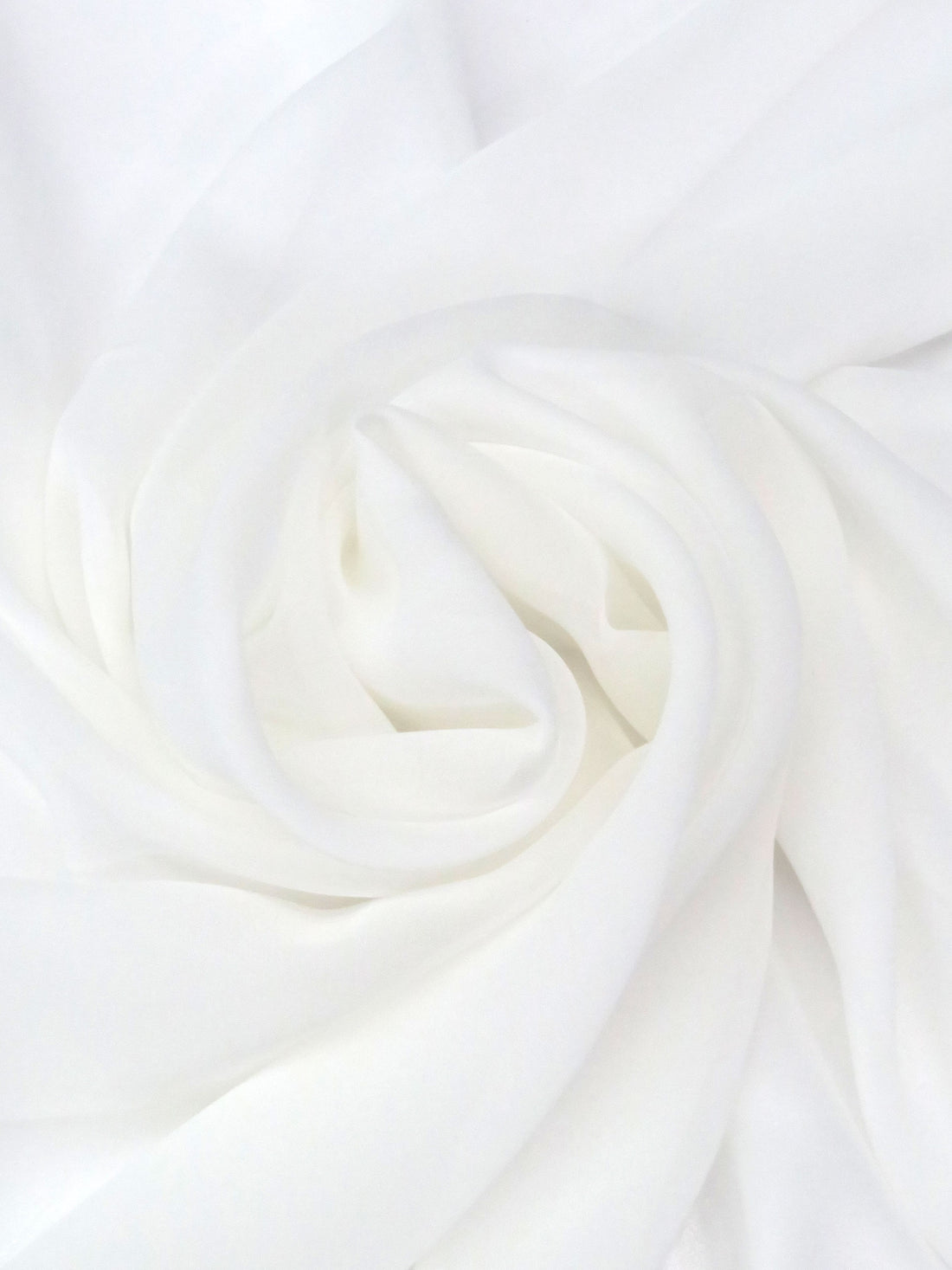 Porcelain White 100% Silk Chiffon - NY Designer - 54W