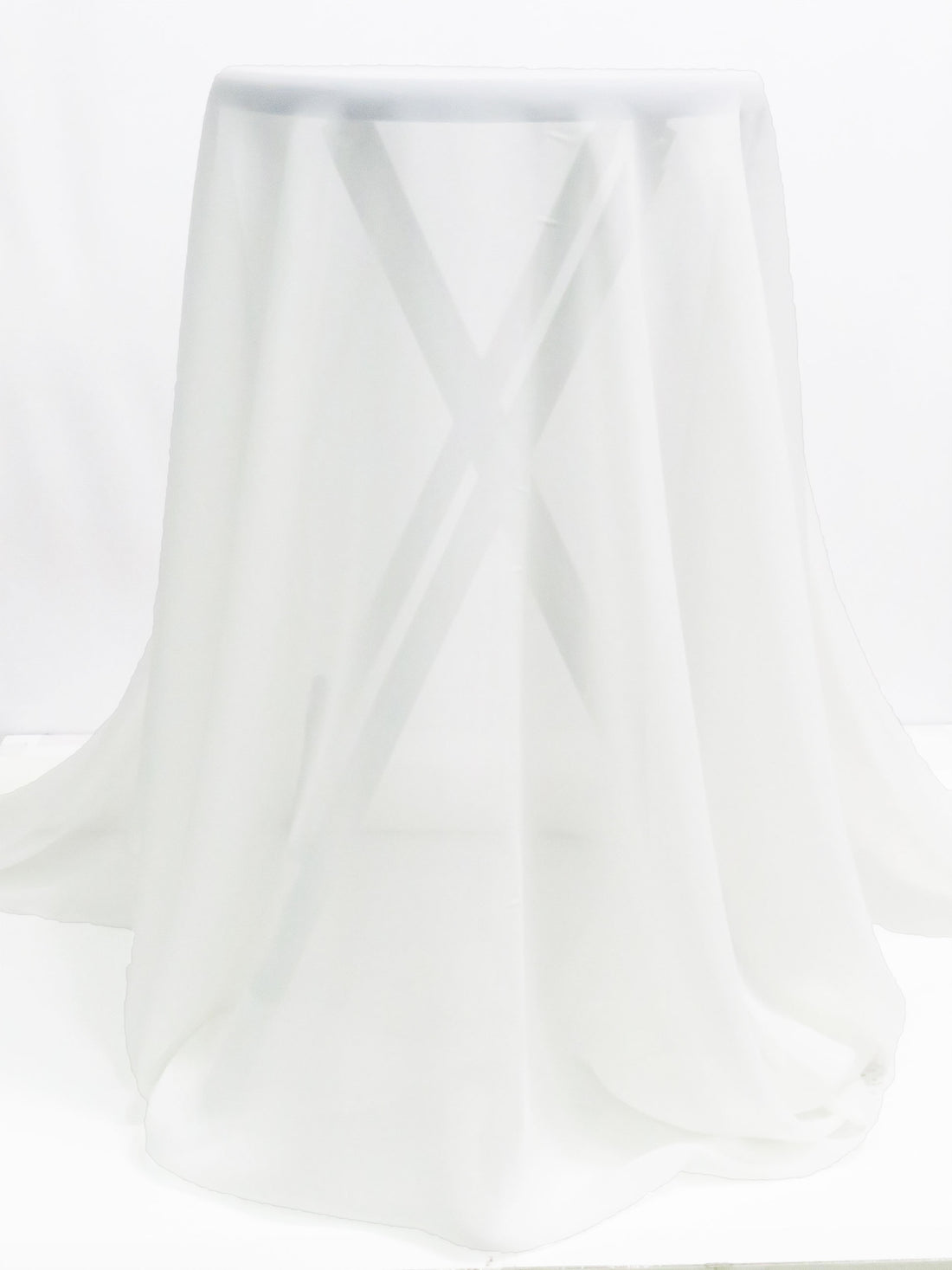 Porcelain White 100% Silk Chiffon - NY Designer - 54W