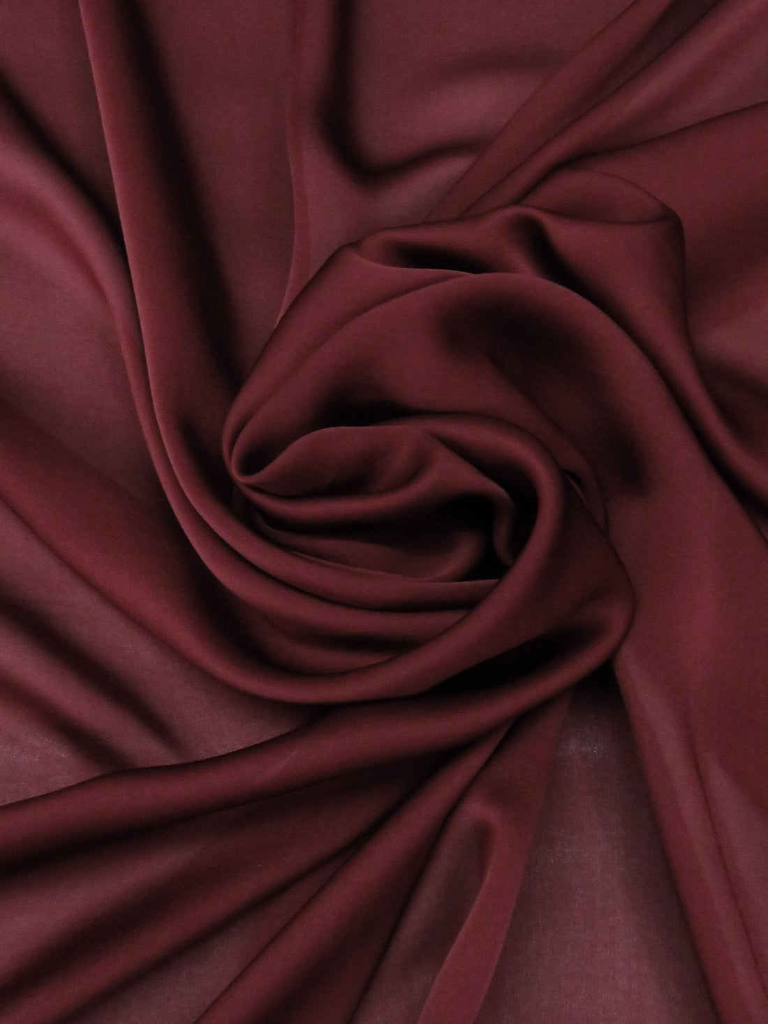Dark Ruby 100% Silk Satin-Faced Chiffon - NY Designer - 52W