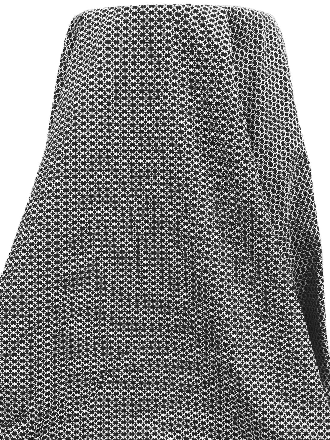 Black/White Rayon/Nylon/Lycra Chain Link Print Stretch Bengaline Suiting 58W