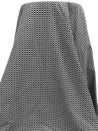 Black/White Rayon/Nylon/Lycra Chain Link Print Stretch Bengaline Suiting 58W