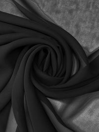 Black 100% Silk Chiffon - NY Designer - 53W
