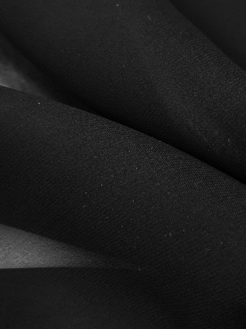 Black 100% Silk Chiffon - NY Designer - 53W