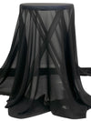 Black 100% Silk Chiffon - NY Designer - 53W