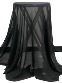Black 100% Silk Chiffon - NY Designer - 53W
