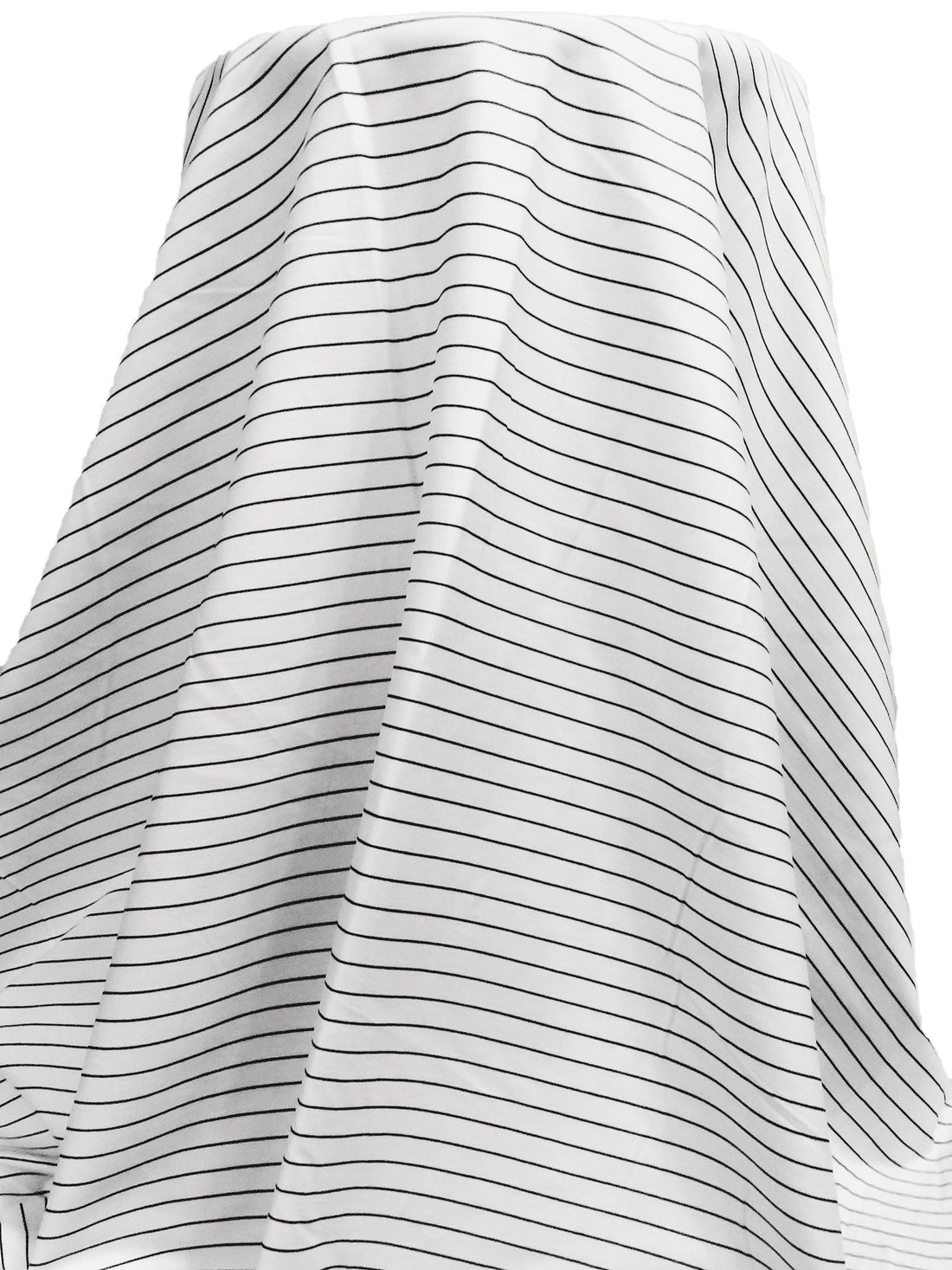 Off-White/Black Rayon/Nylon/Lycra Horizontal Stripe Print Stretch Bengaline Suiting 59W