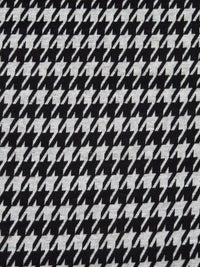 Black/Light Gray 100% Polyester Large Houndstooth Weave Double Knit 56W