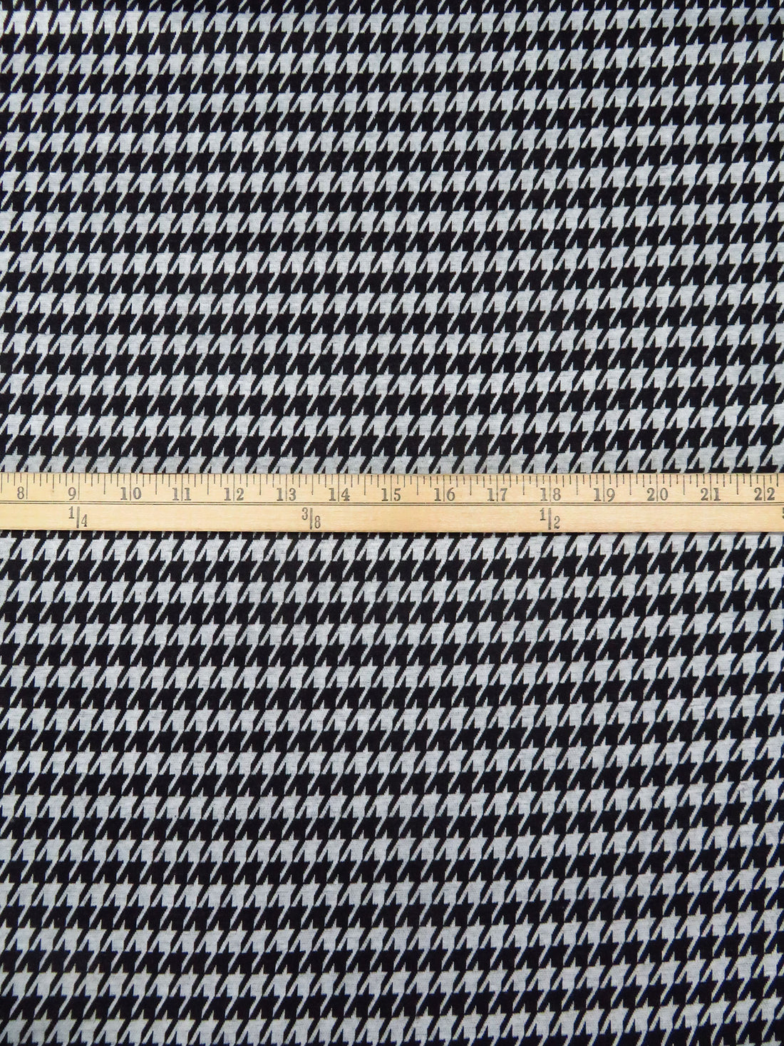 Black/Light Gray 100% Polyester Large Houndstooth Weave Double Knit 56W
