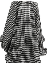 Black/Light Gray 100% Polyester Large Houndstooth Weave Double Knit 56W