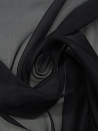 Carbon Black 100% Silk Chiffon - NY Designer - 42W