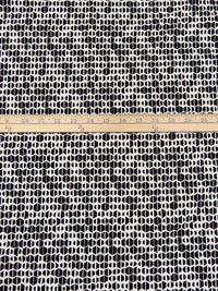 Black/Warm White Rayon/Nylon/Lycra Geometric Print Stretch Bengaline Suiting 58W