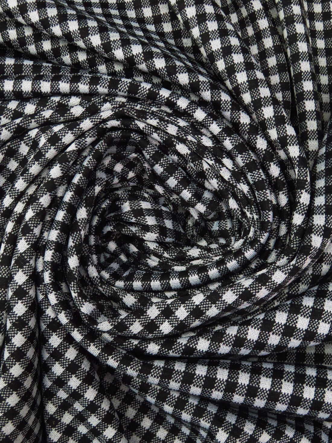 Black/Light Gray 100% Polyester Check Weave Double Knit 56W