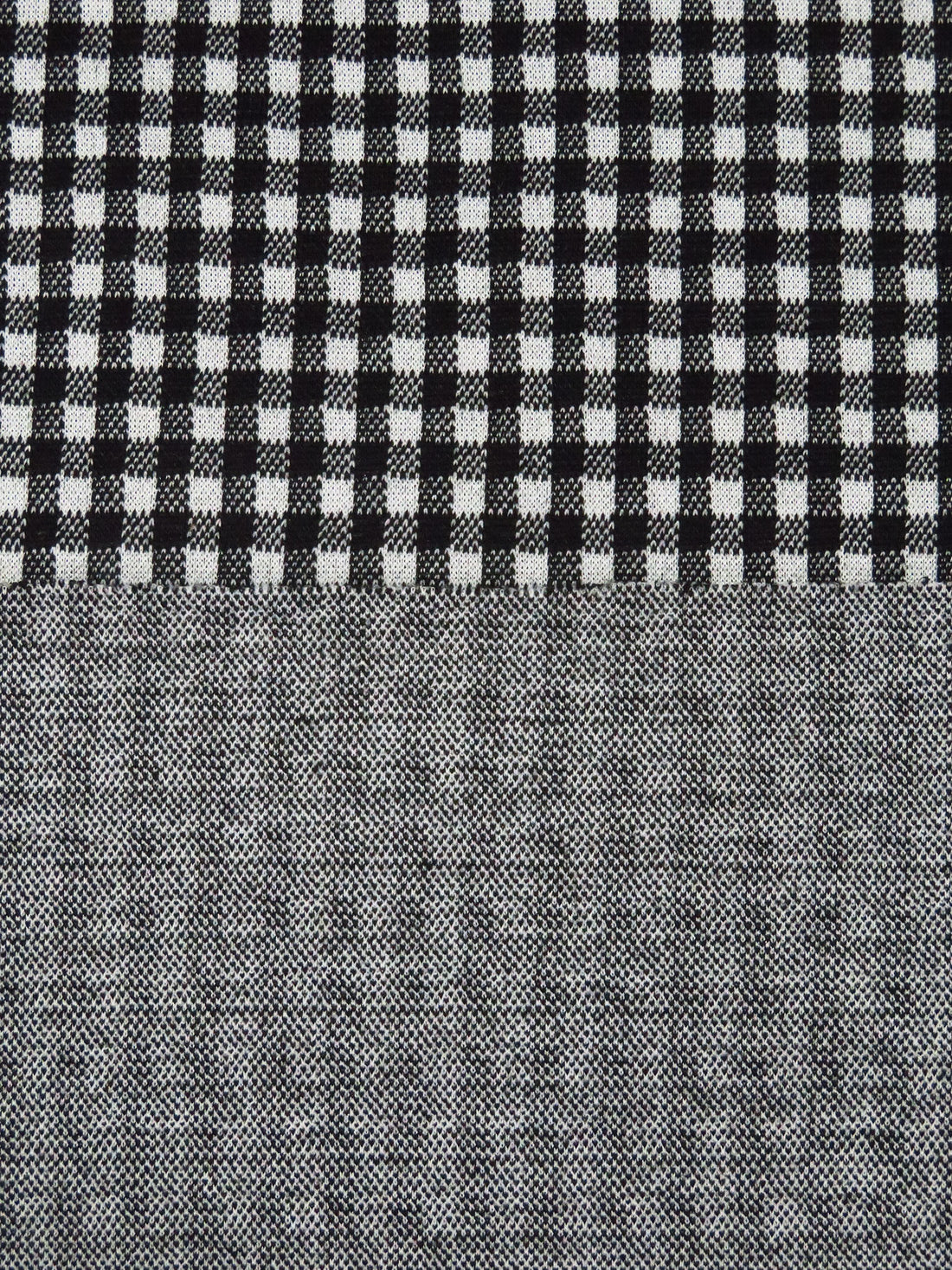 Black/Light Gray 100% Polyester Check Weave Double Knit 56W