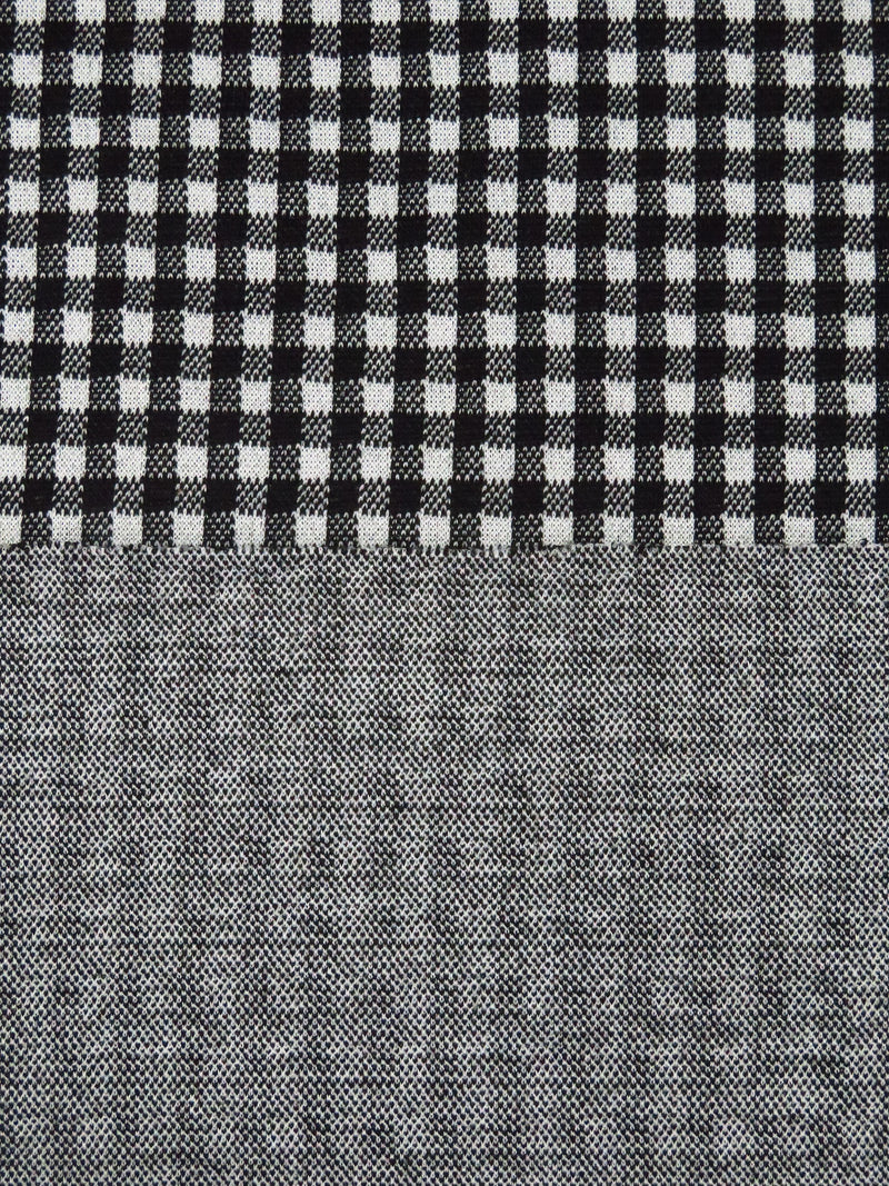 Black/Light Gray 100% Polyester Check Weave Double Knit 56W