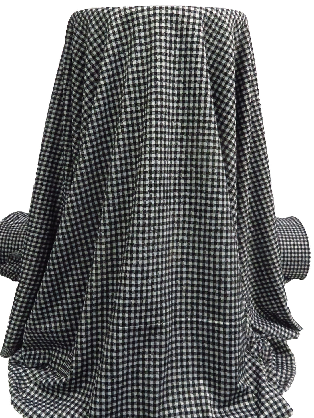 Black/Light Gray 100% Polyester Check Weave Double Knit 56W