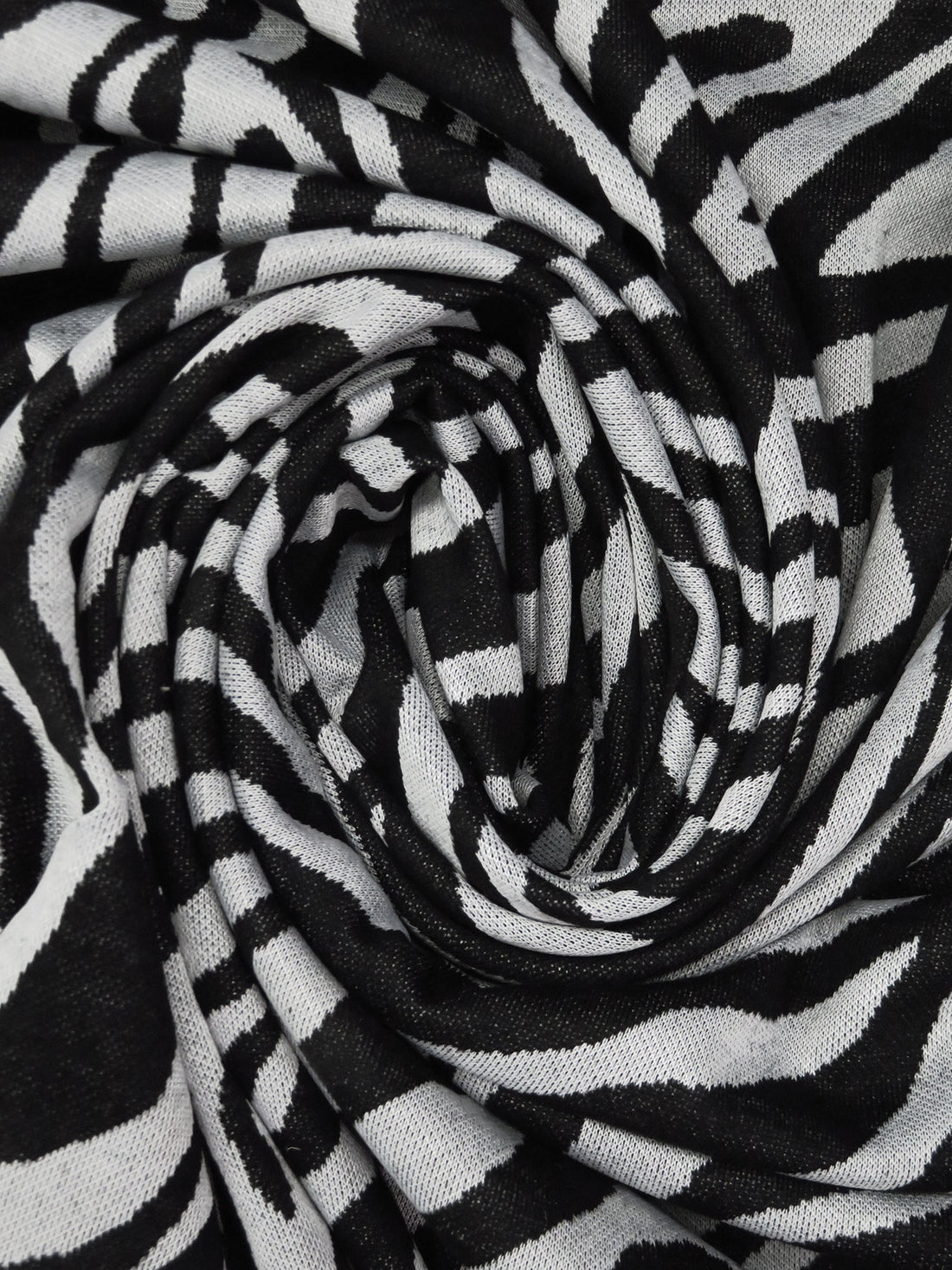 Black/Light Gray Polyester/Lycra Animal Weave Jacquard Double Knit 56W
