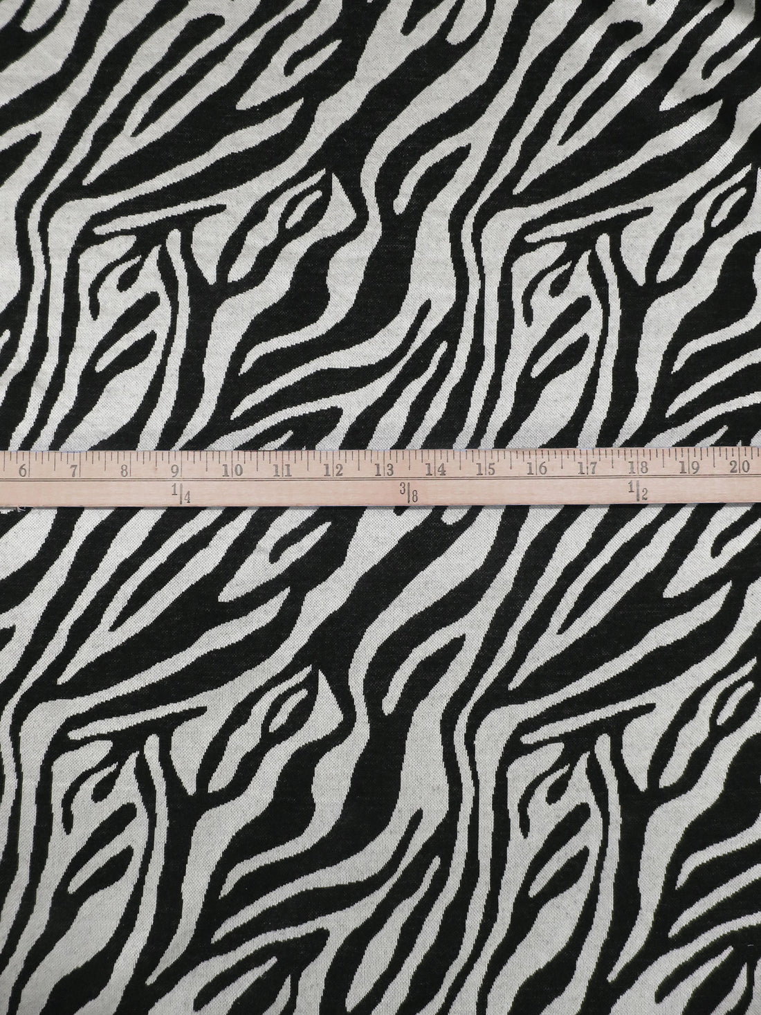 Black/Light Gray Polyester/Lycra Animal Weave Jacquard Double Knit 56W