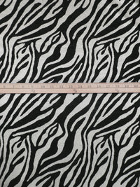 Black/Light Gray Polyester/Lycra Animal Weave Jacquard Double Knit 56W