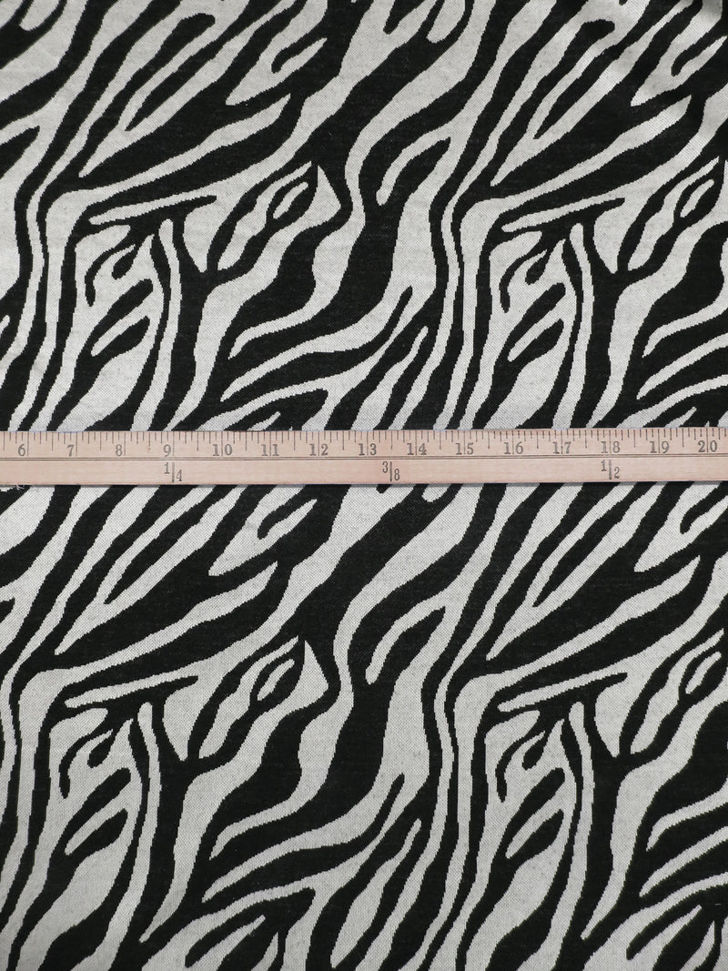 Black/Light Gray Polyester/Lycra Animal Weave Jacquard Double Knit 56W