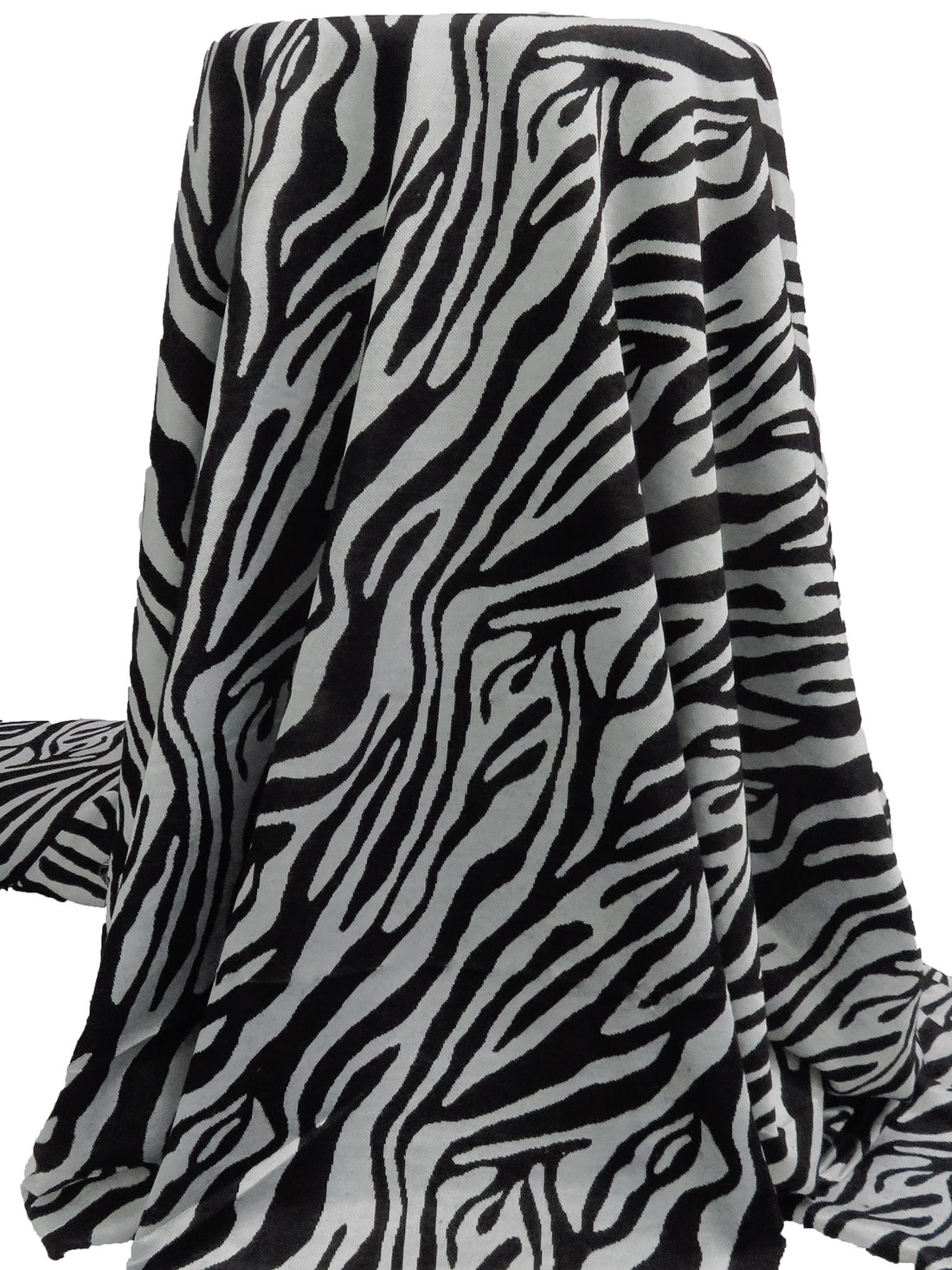 Black/Light Gray Polyester/Lycra Animal Weave Jacquard Double Knit 56W