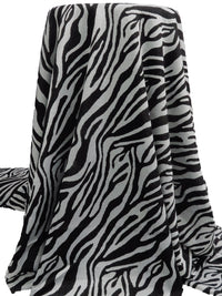 Black/Light Gray Polyester/Lycra Animal Weave Jacquard Double Knit 56W