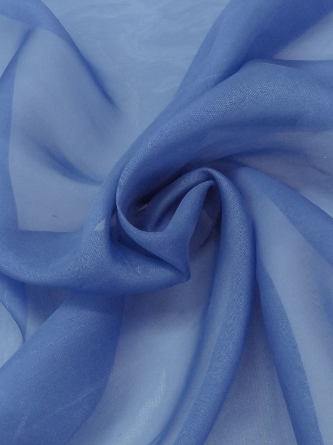 Dark Cornflower Blue 100% Silk Slubbed Organza - NY Designer - 55W