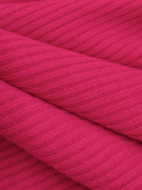 Raspberry Pink Polyester/Rayon/Lycra Rib Sweater Knit - Michael Stars - 49W