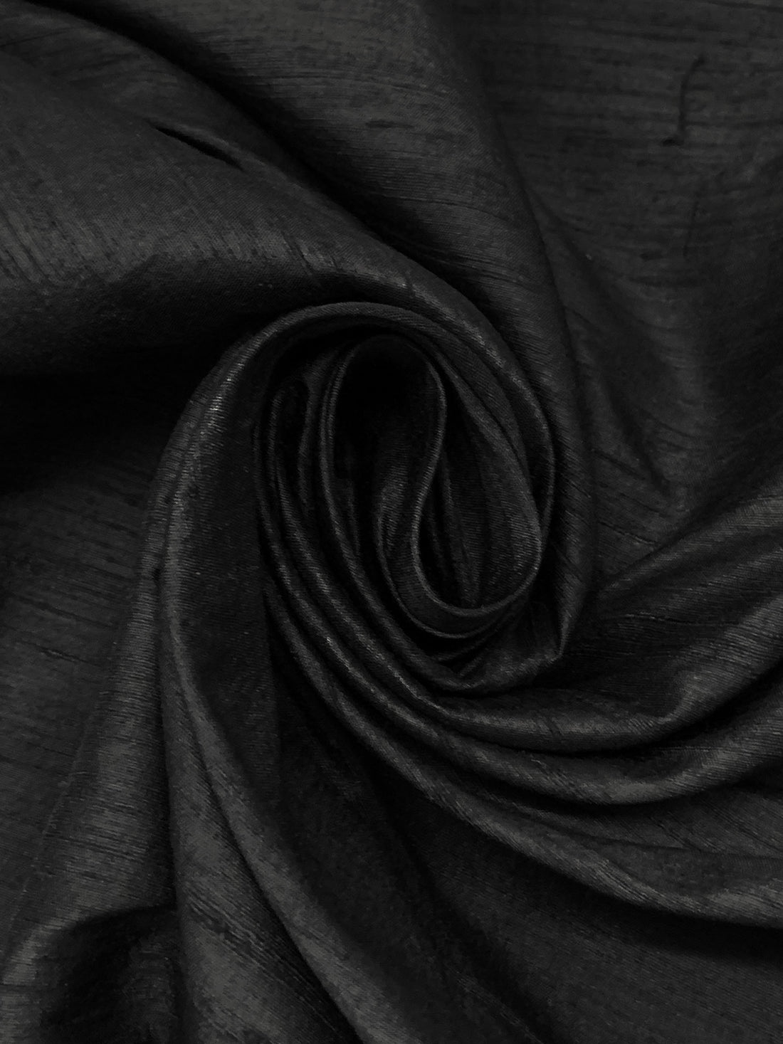 Jet Black 100% Silk Dupioni - NY Designer - 53W