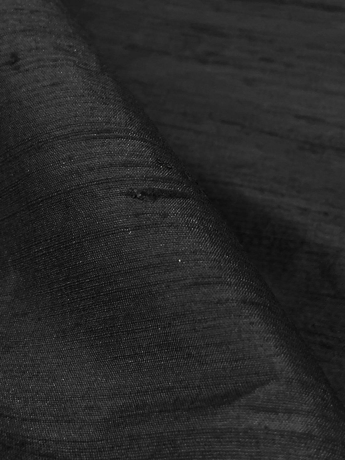 Jet Black 100% Silk Dupioni - NY Designer - 53W