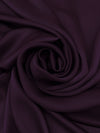 Deep Aubergine 100% Silk Satin-Faced Chiffon - NY Designer - 52W