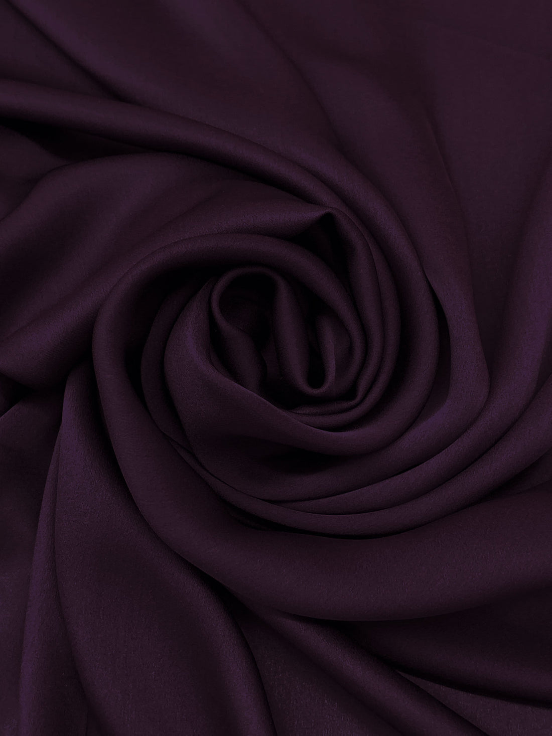 Deep Aubergine 100% Silk Satin-Faced Chiffon - NY Designer - 52W