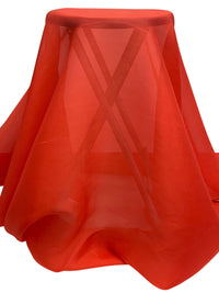 Chili Pepper Red 100% Silk Slubbed Organza - NY Designer - 56W