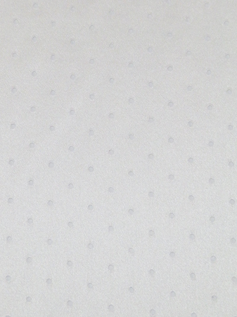 Antique White 100% Silk Laser Cut Dot Charmeuse - NY Designer - 54W