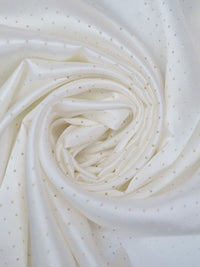 Antique White 100% Silk Laser Cut Dot Charmeuse - NY Designer - 54W