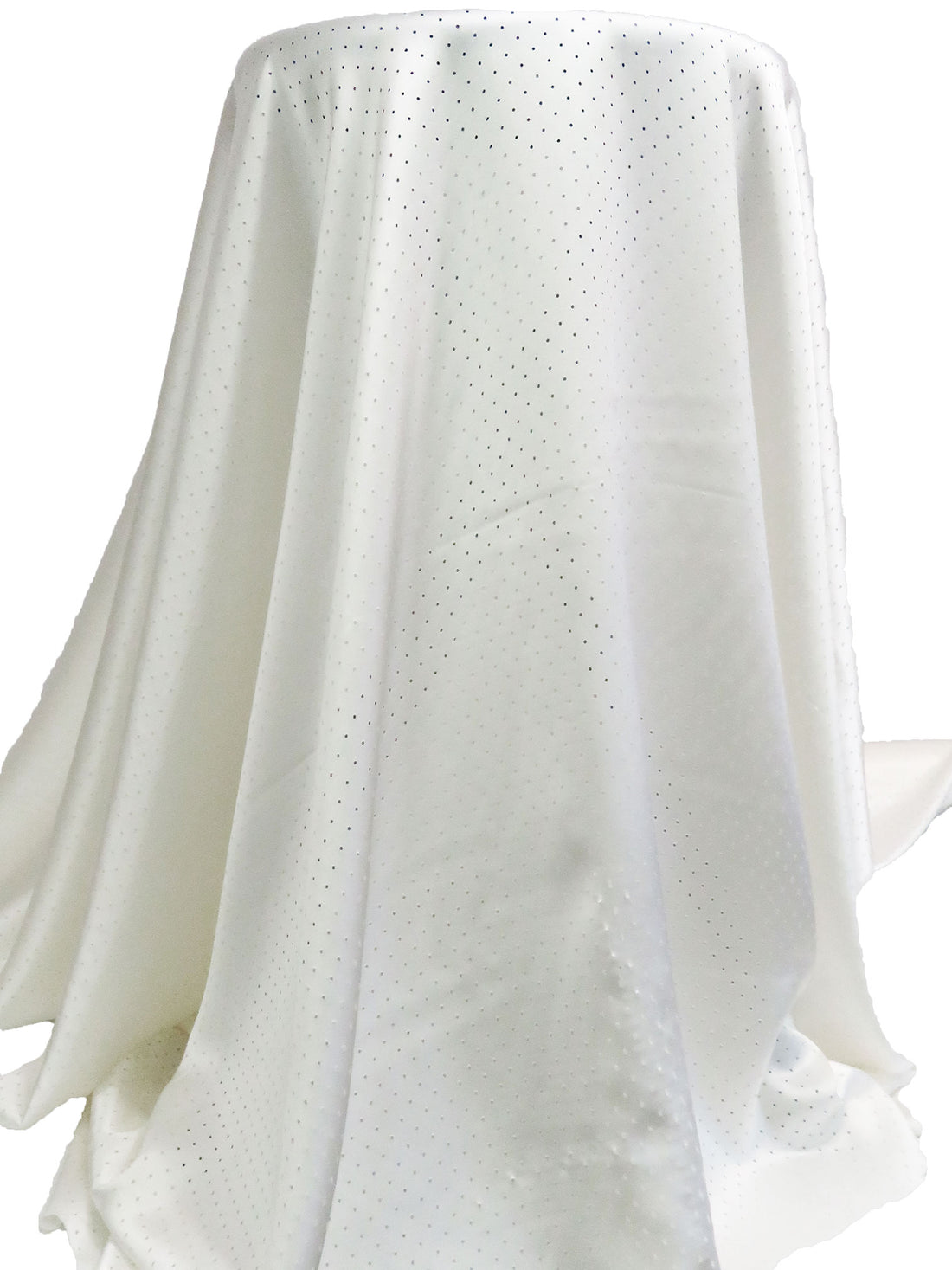 Antique White 100% Silk Laser Cut Dot Charmeuse - NY Designer - 54W