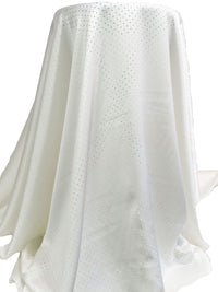 Antique White 100% Silk Laser Cut Dot Charmeuse - NY Designer - 54W