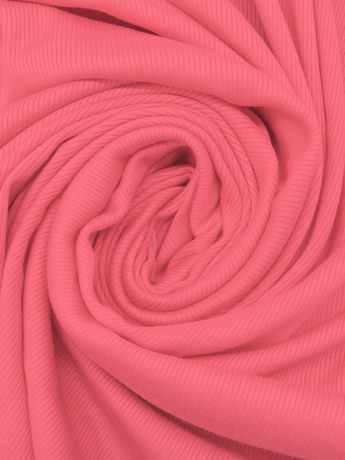 Vivid Light Coral Pink Cotton/Modal/Lycra Rib Knit - Michael Stars - 44W