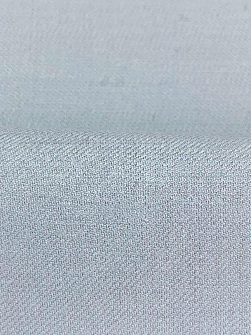 Soft Dusty Blue Wool/Lycra Double Weave Twill Suiting - NY Designer - 52W