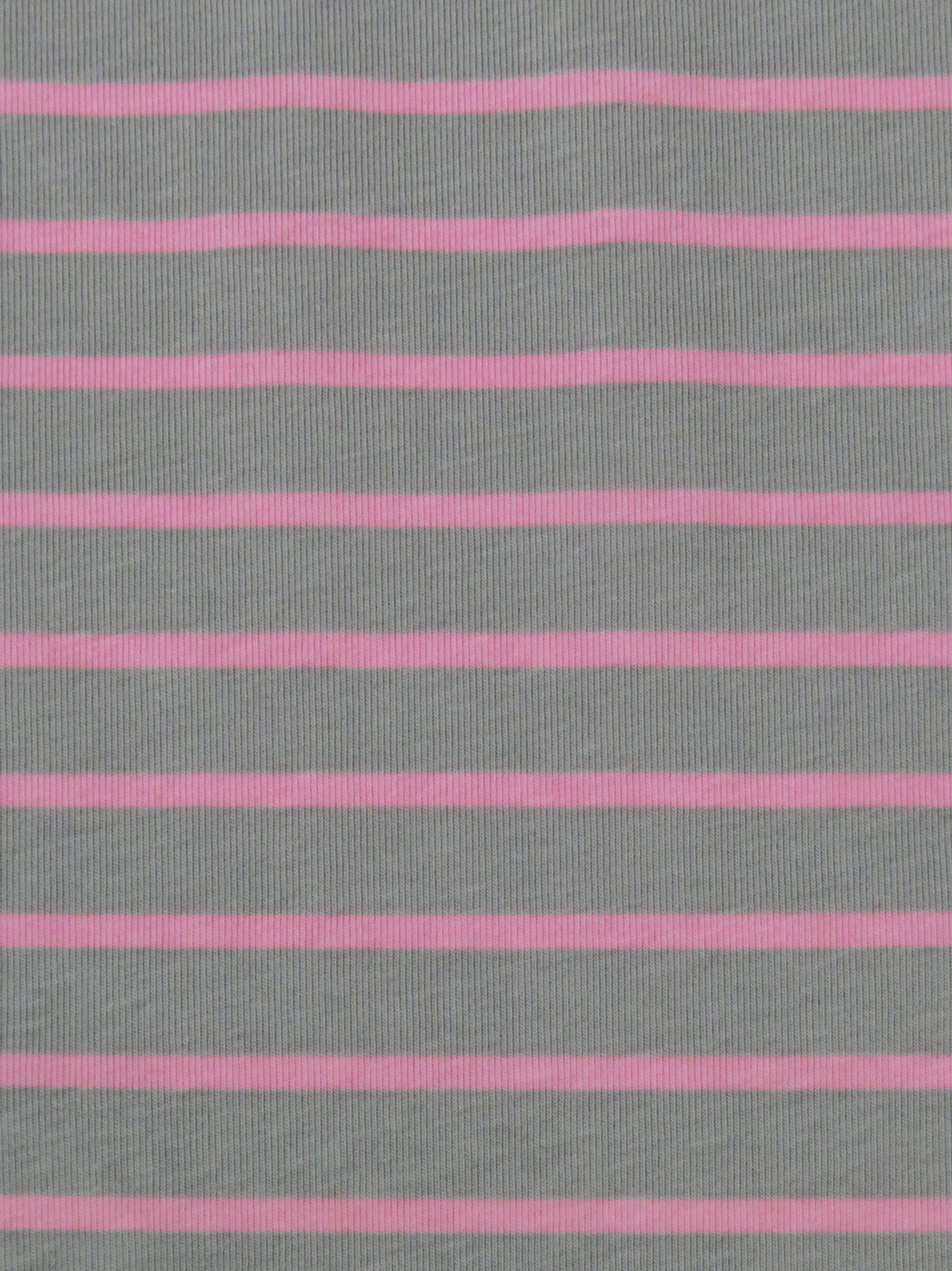 Sterling Gray/Taffy Pink Cotton/Lycra Horizontal Stripe Print Jersey Knit 70W