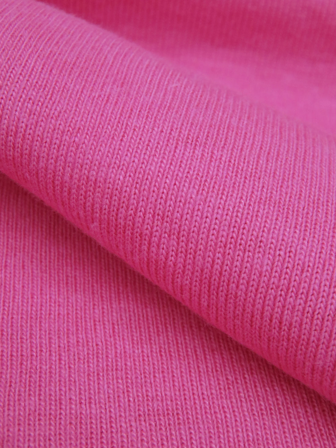 Fruit Punch Pink Cotton/Polyester Fine Rib Knit 56W