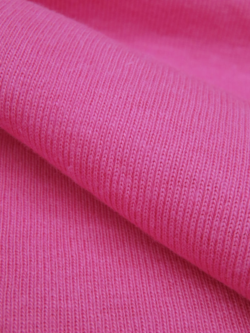 Fruit Punch Pink Cotton/Polyester Fine Rib Knit 56W