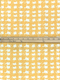 Goldenrod/Off-White 100% Silk Abstract Houndstooth-Look Print Crepe de Chine - NY Designer - 44W