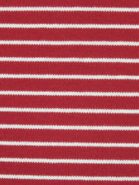 Cardinal Red/White Cotton/Polyester Horizontal Stripe Interlock Knit 62W